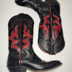 Nocona Black and Red Heeled Boots